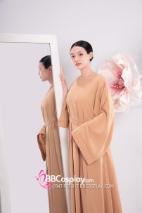 Đồ Hồi Giáo Màu Kem Có Kèm Thắt Lưng Thanh Lịch