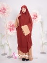 Trang Phục Hồi Giáo Hồng Kem - Phối Hijab Nâu Đất