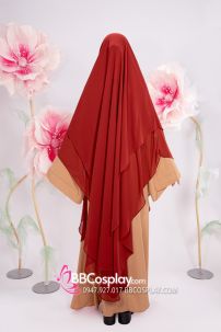 Đồ Hồi Giáo Hồng Kem - Phối Hijab Nâu Đất