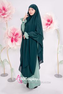 Đồ Hồi Giáo Màu Xanh Bạc Hà - Hijab Xanh Rêu