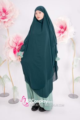 Trang Phục Hồi Giáo Màu Xanh Bạc Hà - Hijab Xanh Rêu