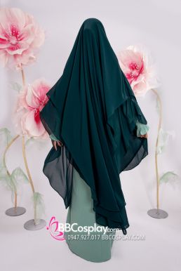 Trang Phục Hồi Giáo Màu Xanh Bạc Hà - Hijab Xanh Rêu