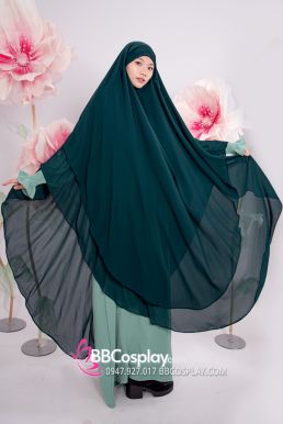 Trang Phục Hồi Giáo Màu Xanh Bạc Hà - Hijab Xanh Rêu