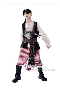 Trang Phục Cướp Biển Cực Ngầu Quần Sọc Đỏ Cho Bé Trai