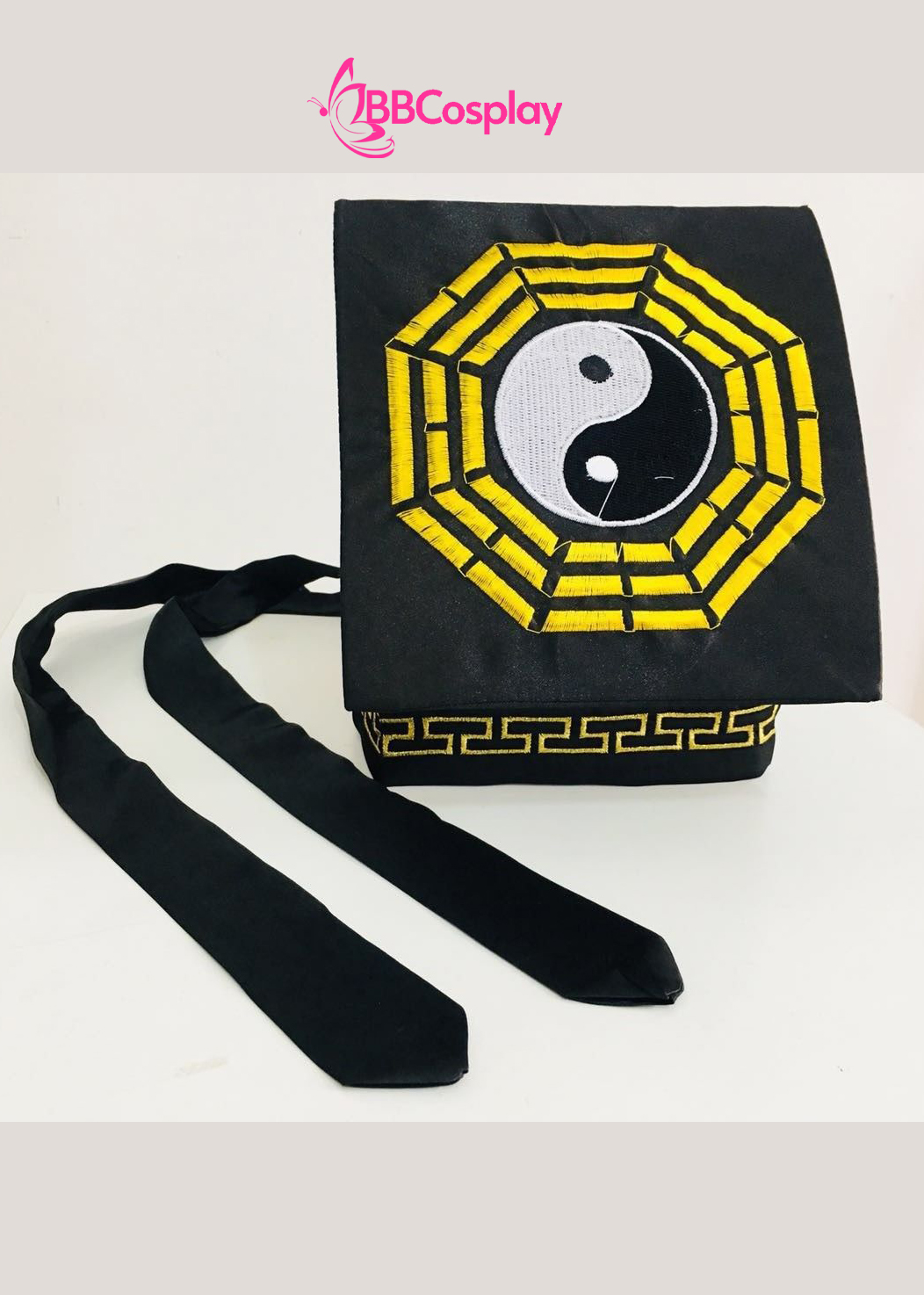 Nón Đạo Sĩ Hình Bát Quái Thêu - Màu Đen