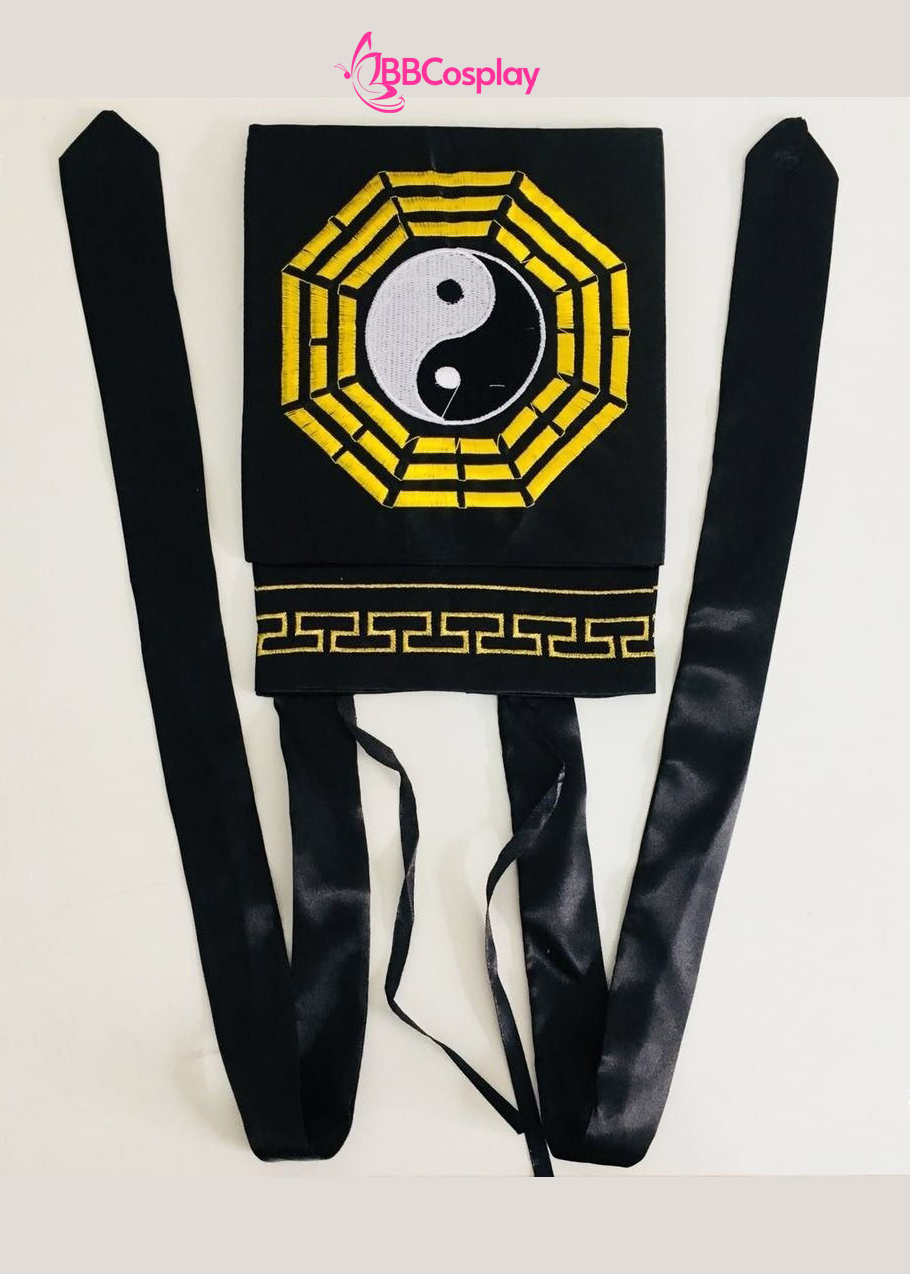 Nón Đạo Sĩ Hình Bát Quái Thêu - Màu Đen