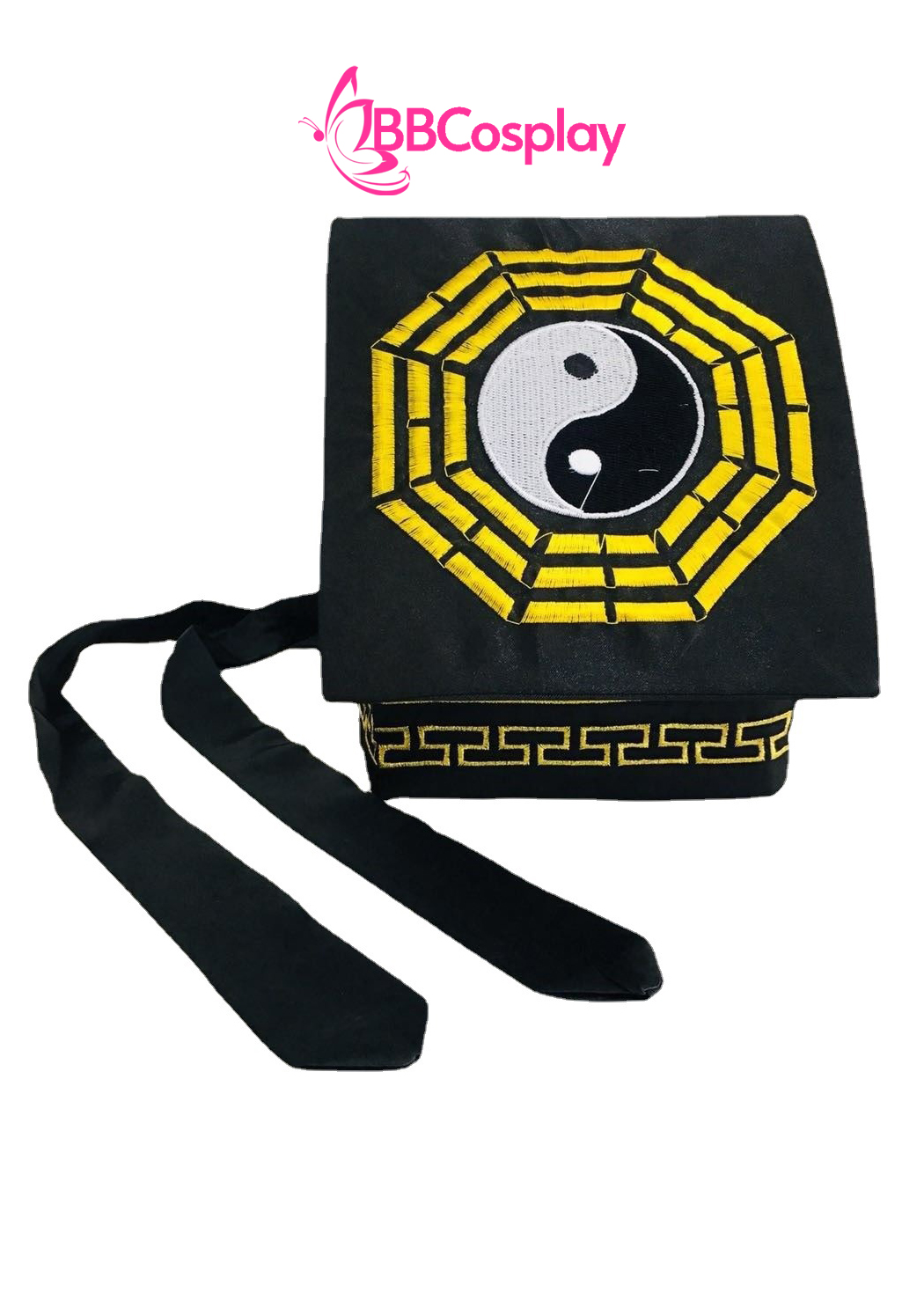 Nón Đạo Sĩ Hình Bát Quái Thêu - Màu Đen