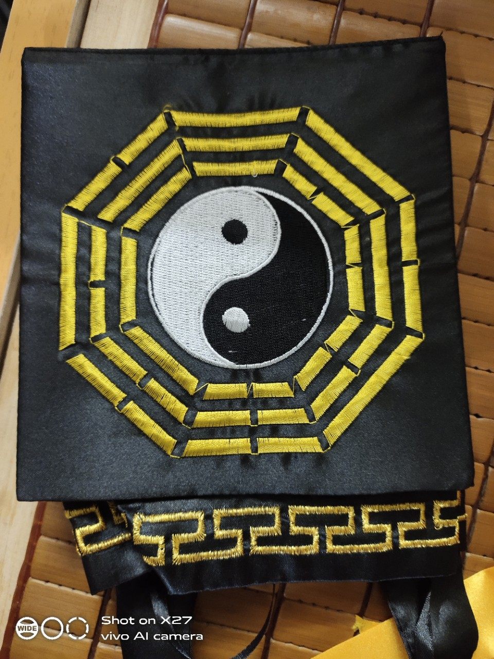 Nón Đạo Sĩ Hình Bát Quái Thêu - Màu Đen