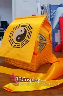 Nón Đạo Sĩ Hình Bát Quái Thêu - Màu Vàng