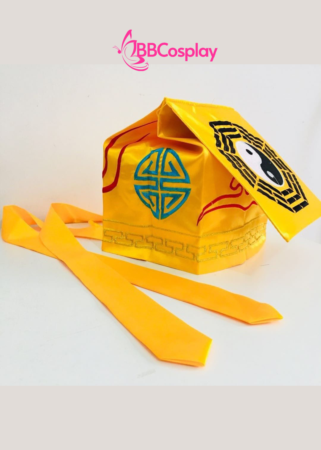 Nón Đạo Sĩ Hình Bát Quái Thêu - Màu Vàng