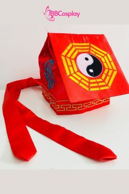 Nón Đạo Sĩ Hình Âm Dương - Màu Đỏ