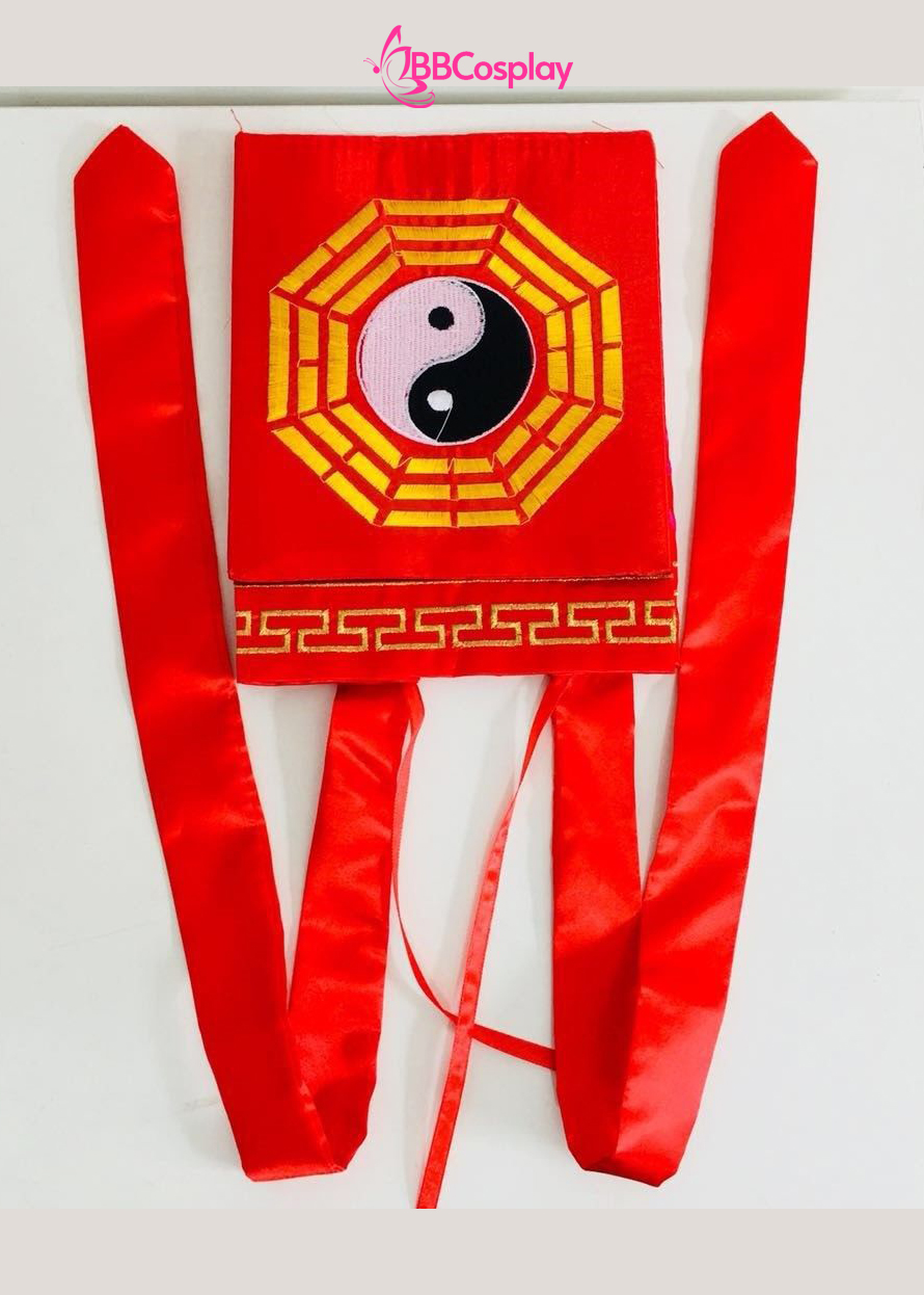 Nón Đạo Sĩ Hình Âm Dương - Màu Đỏ