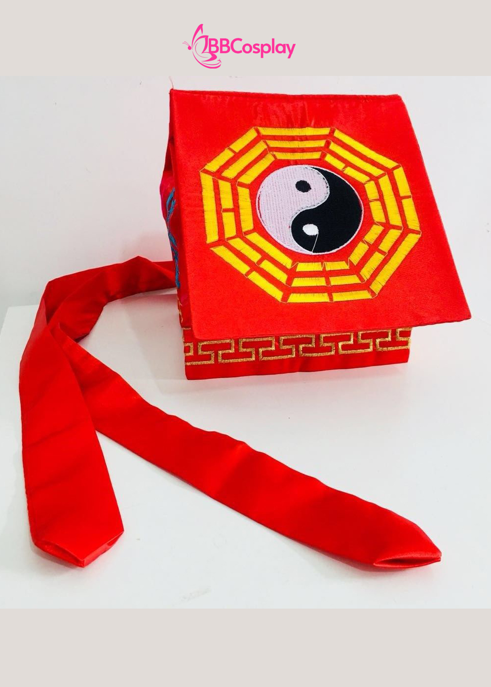 Nón Đạo Sĩ Hình Âm Dương - Màu Đỏ