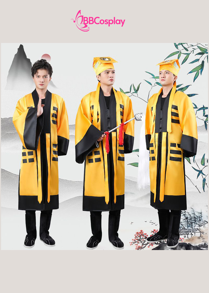 Đồ Pháp Sư Đạo Sĩ Hình Âm Dương - Màu Vàng