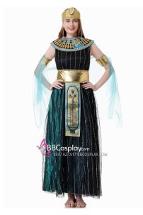 Đầm Nữ Ai Cập Đen Nhung Viền Nhũ