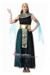 Đầm Nữ Ai Cập Đen Nhung Viền Nhũ