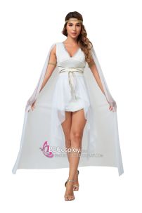 Đồ Nữ Thần Hy Lạp Trắng Viền Vàng