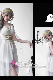 Đồ Nữ Thần Hy Lạp Trắng Viền Vàng