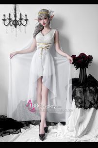 Đồ Nữ Thần Hy Lạp Trắng Viền Vàng