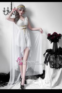 Đồ Nữ Thần Hy Lạp Trắng Viền Vàng