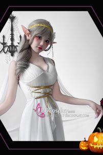 Đồ Nữ Thần Hy Lạp Trắng Viền Vàng