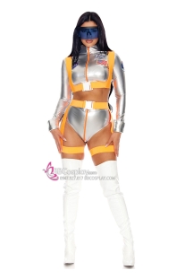 Trang Phục Phi Hành Gia Nữ Sexy Bạc Viền Vàng