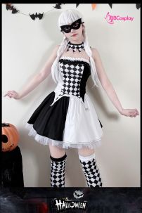 Đồ Cô Hề Trắng Đen Haloween