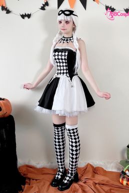 Trang Phục Cô Hề Trắng Đen Haloween
