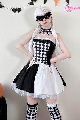 Trang Phục Cô Hề Trắng Đen Haloween