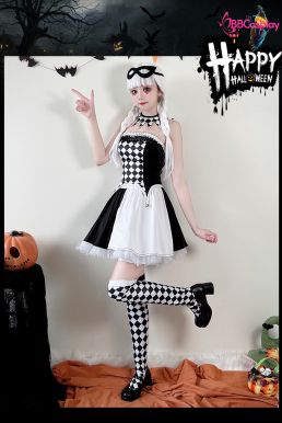 Trang Phục Cô Hề Trắng Đen Haloween