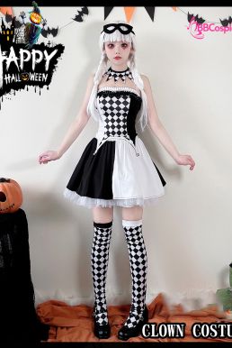 Trang Phục Cô Hề Trắng Đen Haloween