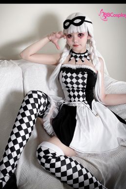 Trang Phục Cô Hề Trắng Đen Haloween