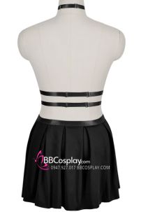 Đồ Váy Da PU Khoét Sâu Gợi Cảm Khiễu Vũ Múa Cột