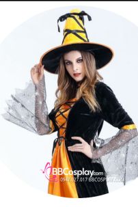 Đồ Phù Thuỷ Cổ Điển Tone Cam Đen Có Kèm Nón