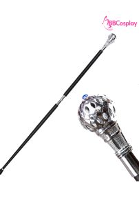 Gậy Quý Tộc Kim Loại Màu Bạc Đầu Tròn Có Lưới