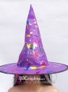 Nón Phù Thủy 1 Lớp Màu Tím Hình Phù Thuỷ Hologam