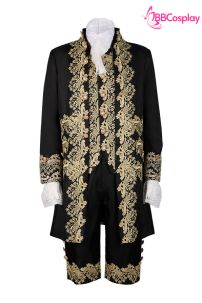 Đồ Rococo Aristocrat Thời Trung Cổ Marie - Đen Viền Vàng