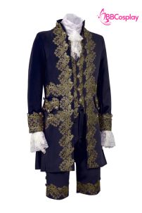 Đồ Rococo Aristocrat Thời Trung Cổ Marie - Đen Viền Vàng