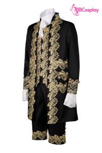 Đồ Rococo Aristocrat Thời Trung Cổ Marie - Đen Viền Vàng