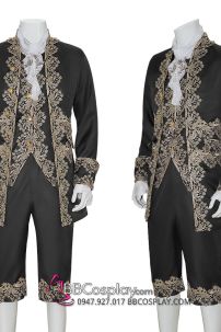 Đồ Rococo Aristocrat Thời Trung Cổ Marie - Đen Viền Vàng