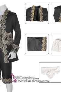 Đồ Rococo Aristocrat Thời Trung Cổ Marie - Đen Viền Vàng