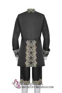 Đồ Rococo Aristocrat Thời Trung Cổ Marie - Đen Viền Vàng