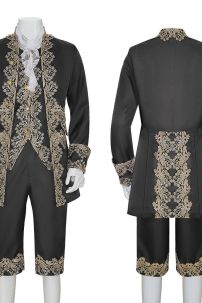 Đồ Rococo Aristocrat Thời Trung Cổ Marie - Đen Viền Vàng