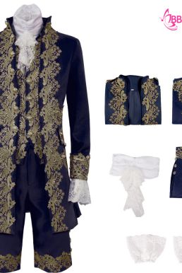 Trang Phục Rococo Aristocrat Thời Trung Cổ Marie - Đen Viền Vàng