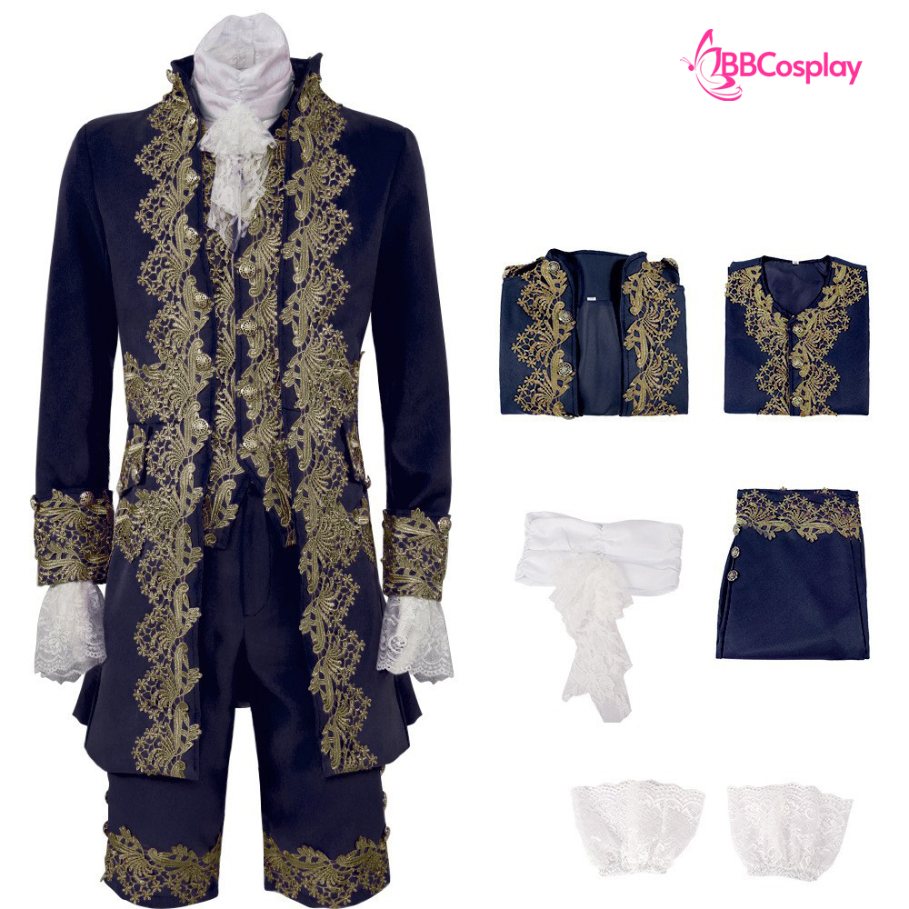 Trang Phục Rococo Aristocrat Thời Trung Cổ Marie - Đen Viền Vàng