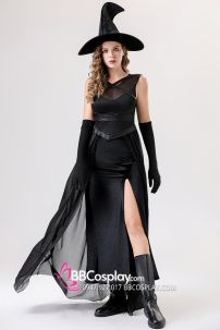 Đồ Phù Thuỷ Đen Xẻ Đùi Nón Mũi Cong