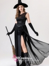 Trang Phục Phù Thuỷ Đen Xẻ Đùi Nón Mũi Cong