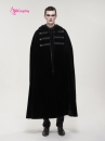Áo Choàng Trung Cổ Vải Nhung Kèm Nón Trùm - Màu Đen Viền Lông