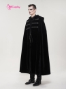Áo Choàng Trung Cổ Vải Nhung Kèm Nón Trùm - Màu Đen Viền Lông