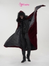 Áo Choàng Trung Cổ Vải Nhung Kèm Nón Trùm - Màu Đỏ Đô Viền Lông